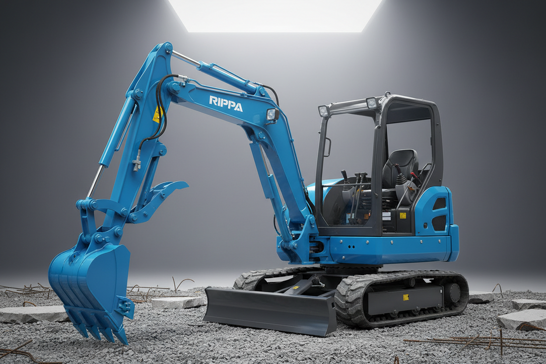 blue mini excavator rippa r319