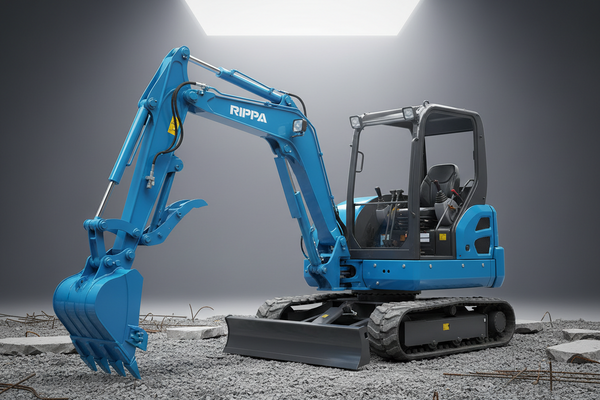 blue mini excavator rippa r319