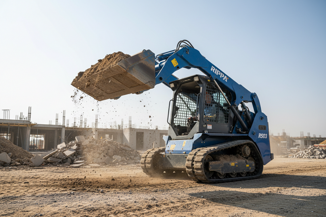 blue rippa skid steer rs03 in action