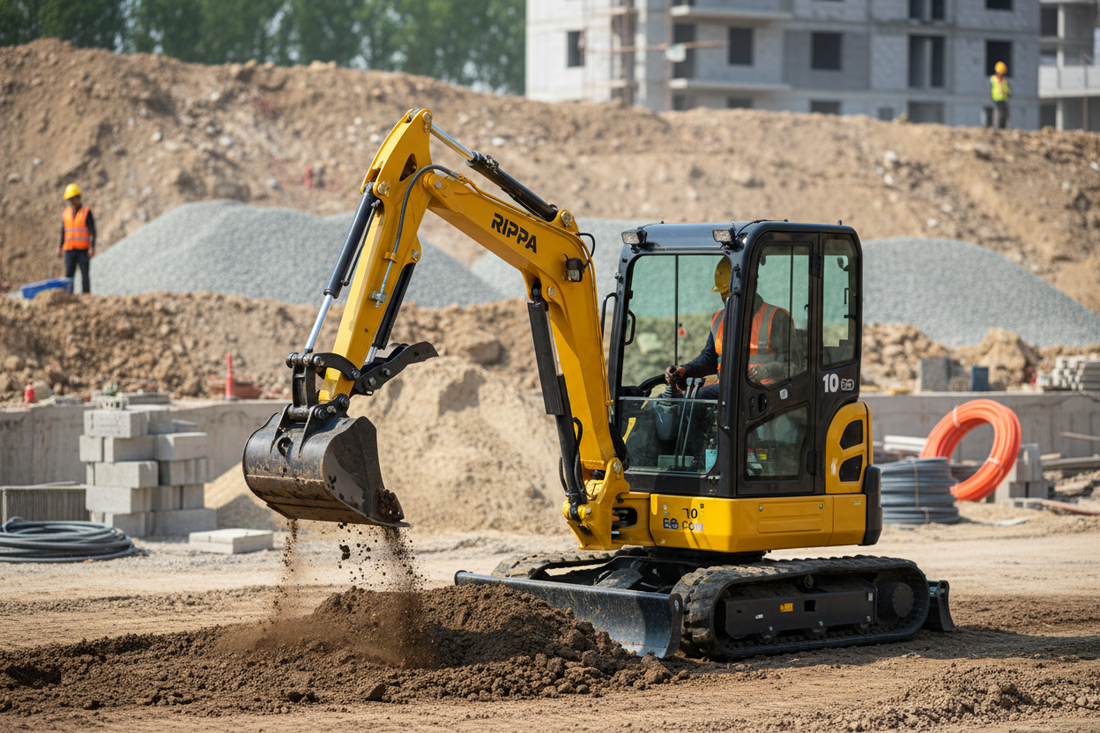 Rippa R10 Eco mini excavator in action