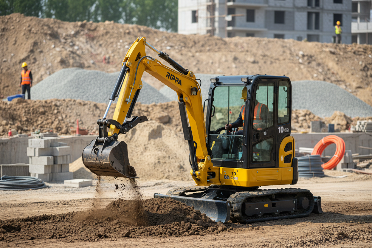Rippa R10 Eco mini excavator in action