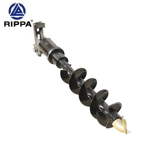Rippa auger on a white background with Rippan logo.