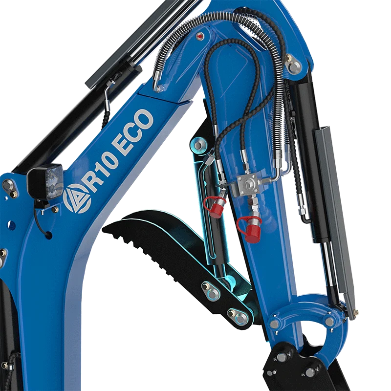 Close-up of a blue R10 Eco mechanical device 