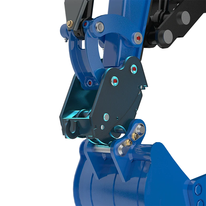 Close-up of a blue mechanical claw
