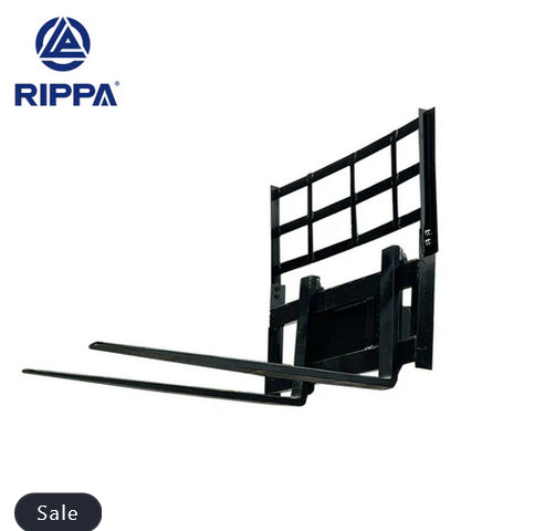 Black pallet jack attachment with Rippa logo on a white background