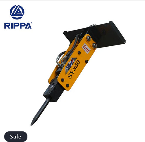 Yellow and black Rippa breaker hammer on a white background